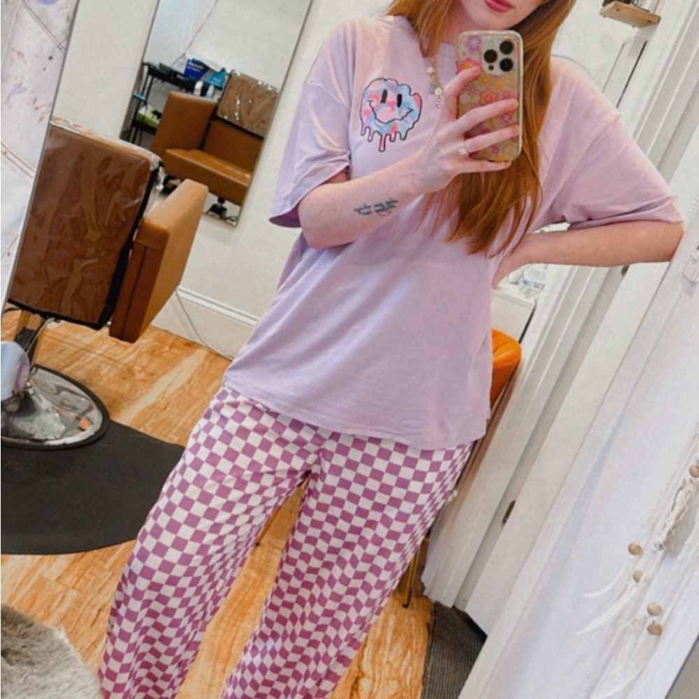 Purple Checkered pants